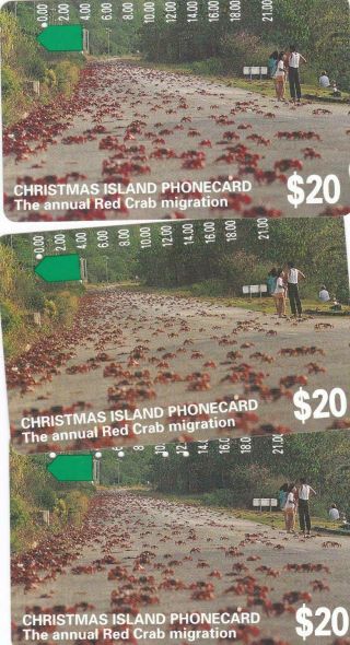 Christmas Island Red Crab Migration Prefix 385 And 436 1 Hole Plus Multi P77