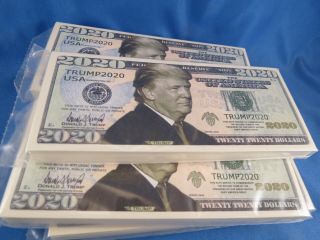 Of 500 Trump 2020 Novelty Money Usa Banknote President $20 Twenty