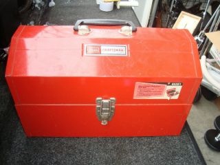 Vintage Craftsman 65351 Tombstone/hip Metal Tool Box 17  X 9 " X 10 With Trays