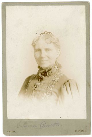 Clara Barton Civil War Hero American Red Cross Founder Antique Cabinet Photo
