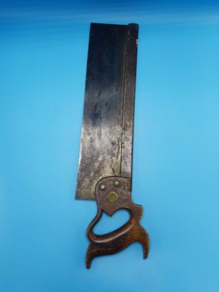 Vintage Back Saw - - Henry Disston & Sons Cast Steel.  - - 14 " Blade