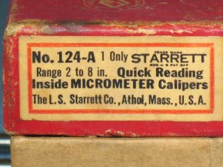 Vintage L.  S.  STARRETT No.  124 - A 2 - 8 