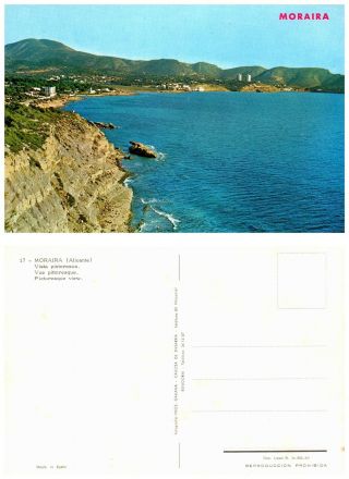 Spain Postcard - Moraira,  Picturesque View (pc6)