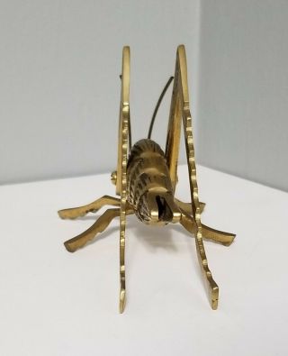Vintage Solid Brass Grasshopper/Locust/Cricket Insect Paper Weight Figurine 2
