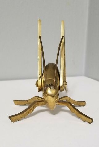 Vintage Solid Brass Grasshopper/Locust/Cricket Insect Paper Weight Figurine 5