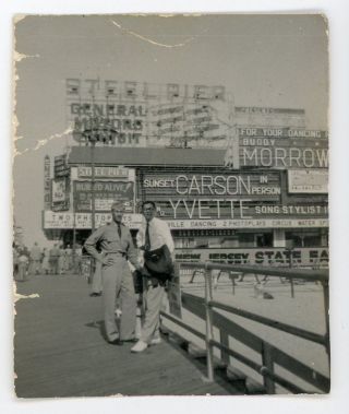 Atlantic City Jersey Steel Pier State Fair Marque Ads Vintage Snapshot Photo