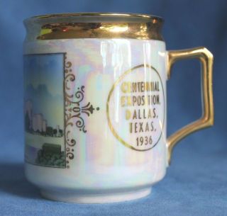 Vintage TEXAS CENTENNIAL EXPOSITION DALLAS TX 1936 1937 Czechoslovakia Mug Cup 3