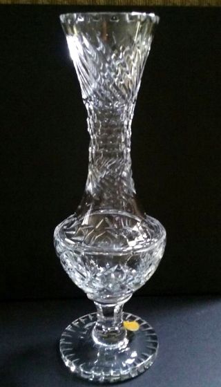 1 Vintage - Italian Cristallo Superiore Cut Crystal Bud Vase 30 Lead Crystal