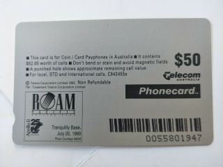 $50 Apollo 11 Anniversary Phonecard Prefix 558 50 Years this Week 2