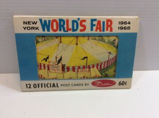 Worlds Fair Postcard Book 1964 - 1965 Complete 12 Postcards York
