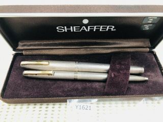 Y1621 Sheaffer Imperial Fountain Ballpoint Pen Silver 925 14k Gold 585 Box F