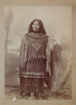 Ca1890 Native American Apache Indian Cabinet Card Photo Young Woman