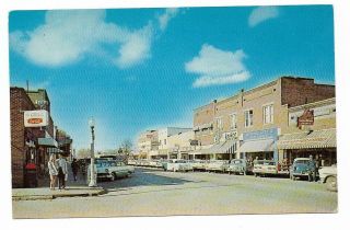 Vintage Arkansas Chrome Postcard Playground Series Walnut Ridge Street Scene