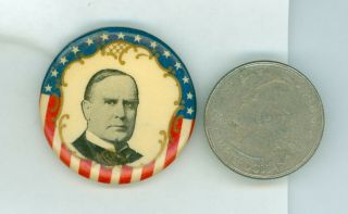 1896 Vintage President William Mckinley Political Campaign Pinback Button 1 1/4 "