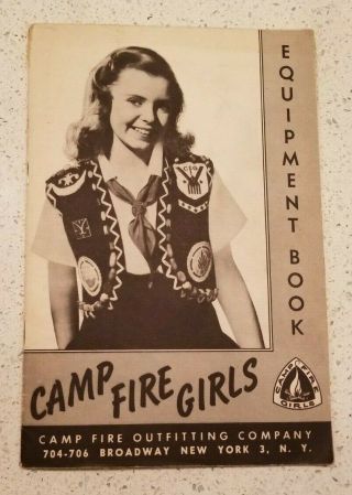 Rare Camp Fire Girls Vintage Equipment Book From The Late 1940s Early 50s