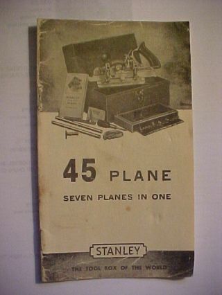 2 STANLEY NO 45 COMBINATION PLOW PLANES 1 FLORAL 1884 2 BOXES 19 CUTTERS BOOK 2
