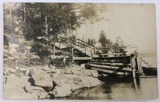 Lake Bonaparte Ny 1913 Real Photo Postcard By Photographer Beach
