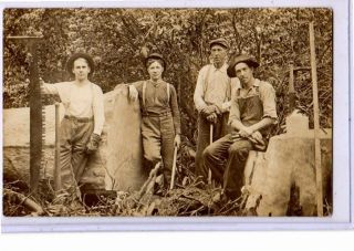 Real Photo Postcard Rppc - Lumberjacks With Saw And Ax Elkins West Virginia
