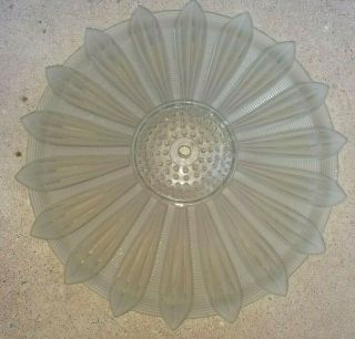 Vintage Art Deco Sunflower Ceiling Light Cover Shade Frosted Glass 14 "