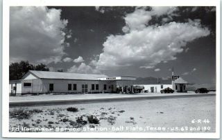 Salt Flats,  Texas Rppc Real Photo Postcard " Ed Hammack Service Station " C1940s
