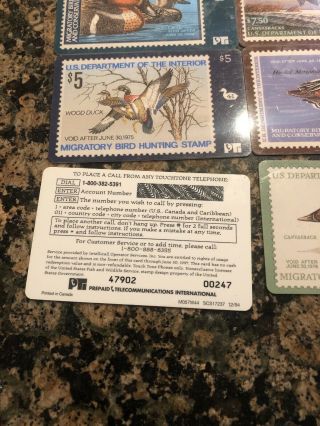 Migratory Bird Hunting STAMP PHONE CARD 8 Different Cards 2