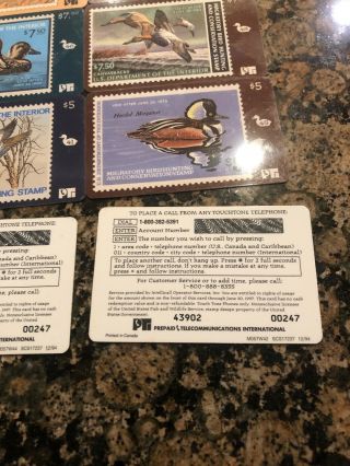 Migratory Bird Hunting STAMP PHONE CARD 8 Different Cards 3