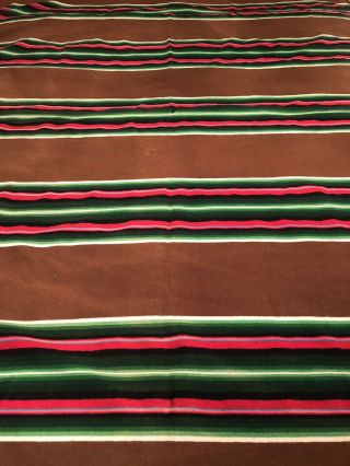 Vintage Pendleton Beaver State Robe Shawl Wool Blanket Brown With Stripes