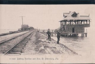 2 Bit Postcards - A240 Undivided Back " Pavilion And Pier,  St.  Petersburg,  Fla.  "