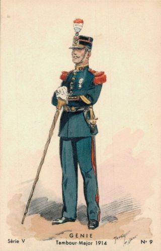 Military Postcard Génie Tambour Major 1914 Maurice Toussaint 02.  06