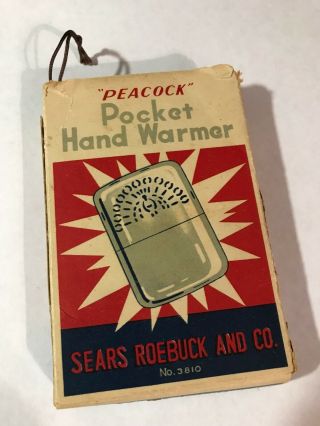 Sears Roebuck Peacock Pocket Hand Warmer No.  3810 Occupied Japan -