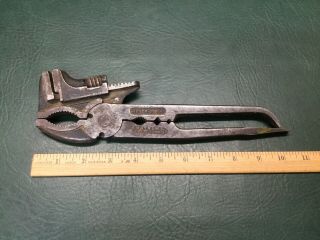 Antique Unusual Mathews Never - Stall Multi Tool Pliers Monkey Wrench Windmill
