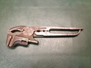 Antique Unusual Mathews Never - Stall Multi Tool Pliers Monkey Wrench Windmill 4