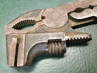 Antique Unusual Mathews Never - Stall Multi Tool Pliers Monkey Wrench Windmill 5