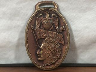 Vintage Rare Collectible Improved Order Of Redmen Red Men Old Antique Watch Fob