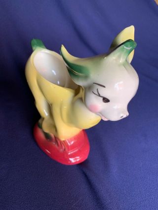 Vintage Yellow Donkey Deer Succulent Planter 6 - 1/2” Tall