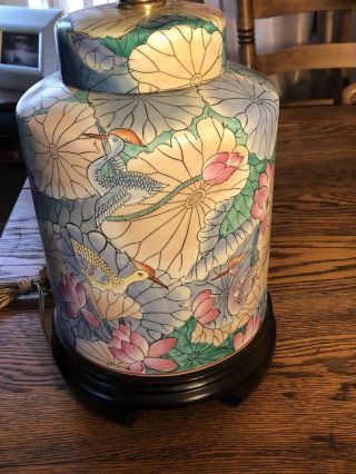 Frederick Cooper Ceramic hand - painted Mid - Century Vintage with wood base 2