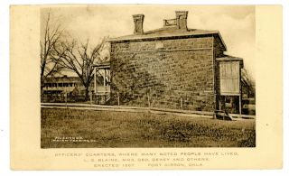 Fort Gibson Oklahoma Ok - Officers Quarters - Built 1867 - Postcard