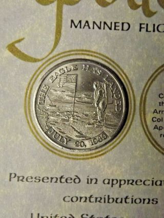 Apollo 11 Coin FLOWN Metal on Columbia and Eagle Gift To Employees in 1971 6