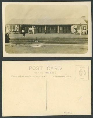 Nigeria Jos,  Railway Train Station Railroad Platform Man Old Real Photo Postcard