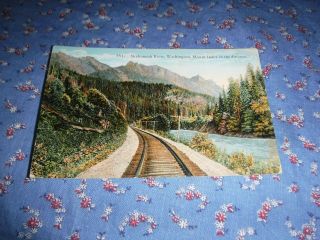 Old Postcard Skykomish River Washington Mount Index In The Distance