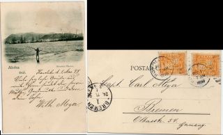 Usa Hawaii Honolulu Harbour Old Postcard 1898 Mailed To Germany