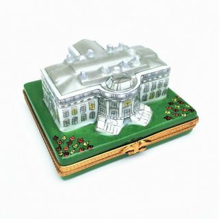 Retired White House Limoges Trinket Box By Renaissance Guild With Box