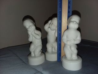Royal Copenhagen Denmark Set of 3 Sleepy Baby Figurines 454,  455,  456 VTG 3