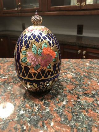 1992 Imari Egg Created By Theo Faberge Number 133 Of 500
