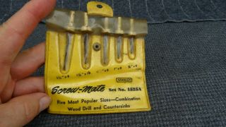 (b7) Vintage Stanley 1525a Screw - Mate Combo Drill & Countersink Bit Set Usa