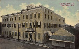 Fl - 1900’s Very Rare Florida Cortez Cigar Co.  Factory At Key West,  Fla - Cuba