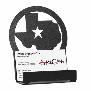 Swen Products State Of Texas Star Black Metal Business Card Holder