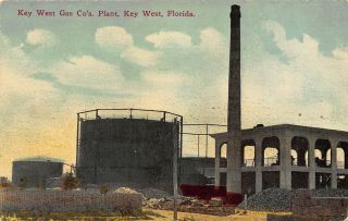 Fl - 1900’s Very Rare Florida Key West Gas Company Plant At Key West,  Fla