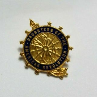 14k Daughters Of The American Revolution Pin Back - 488449