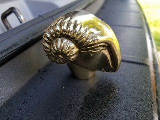 Solid Brass Ram Head Cane Topper,  Gear Shift Knob,